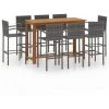 Topdeal Ensemble De Bar De Jardin 9 Pcs Gris FF3068021_FR 2 Topdeal Ensemble De Bar De Jardin 9 Pcs Gris FF3068021_FR -Table haute et bar Soldes 57333545 1