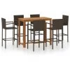 Topdeal Ensemble De Bar De Jardin 7 Pcs Marron FF3068003_FR