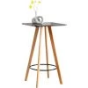 CLP Table Haute De Bar Mijas En Bois Avec Plateau Carré Et Repose-pieds En Métal Noir Eckig -Table haute et bar Soldes 57356568 1