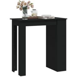 ASUPERMALL Table De Bar Avec Rangement Noir 102x50x103,5 Cm Aggloméré -Table haute et bar Soldes 57733797 3