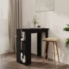 ASUPERMALL Table De Bar Avec étagère Noir 102x50x103,5 Cm Aggloméré -Table haute et bar Soldes 57733804 1