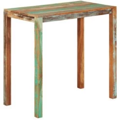 ASUPERMALL Table De Bar 112x60x108 Cm Bois De Récupération Solide