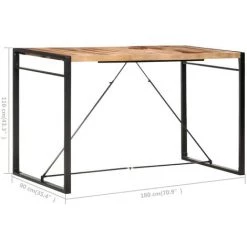 ASUPERMALL Table De Bar 180x90x110 Cm Bois Solide -Table haute et bar Soldes 57736213 5