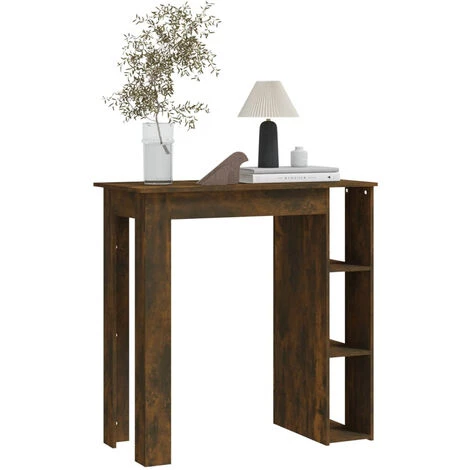 ASUPERMALL Table De Bar Avec étagère Chêne Fumé 102x50x103,5 Cm Aggloméré 5 ASUPERMALL Table De Bar Avec étagère Chêne Fumé 102x50x103,5 Cm Aggloméré – Image 3