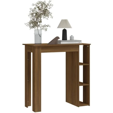 TRUE DEAL Table De Bar Avec étagère Chêne Marron 102x50x103,5cm Aggloméré 7 TRUE DEAL Table De Bar Avec étagère Chêne Marron 102x50x103,5cm Aggloméré – Image 5