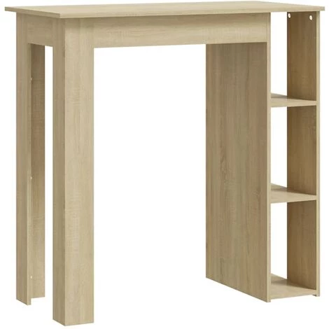 TRUE DEAL Table De Bar Avec étagère Chêne Sonoma 102x50x103,5cm Aggloméré 4 TRUE DEAL Table De Bar Avec étagère Chêne Sonoma 102x50x103,5cm Aggloméré – Image 2