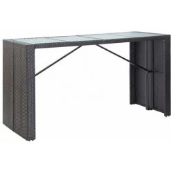 TRUE DEAL Ensemble De Bar D'extérieur 9 Pcs Résine Tressée Noir 8 TRUE DEAL Ensemble De Bar D'extérieur 9 Pcs Résine Tressée Noir -Table haute et bar Soldes 57843472 2