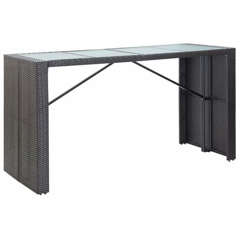 TRUE DEAL Ensemble De Bar D'extérieur 9 Pcs Résine Tressée Noir 4 TRUE DEAL Ensemble De Bar D'extérieur 9 Pcs Résine Tressée Noir – Image 2