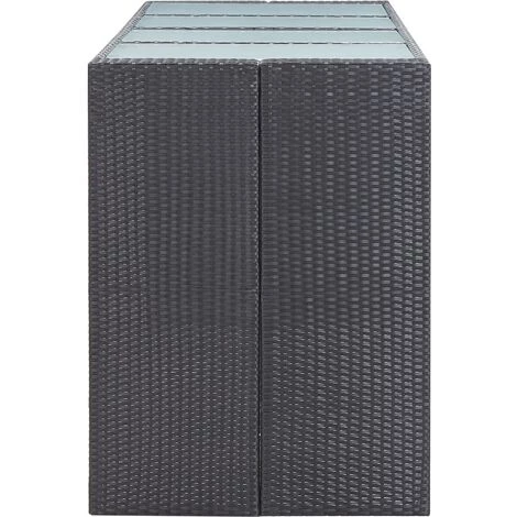 TRUE DEAL Ensemble De Bar D'extérieur 9 Pcs Résine Tressée Noir 6 TRUE DEAL Ensemble De Bar D'extérieur 9 Pcs Résine Tressée Noir – Image 4