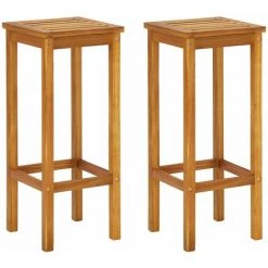 INLIFE Ensemble De Bar De Balcon 3 Pcs Bois D'acacia Solide -Table haute et bar Soldes 57884723 5