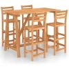 INLIFE Ensemble De Bar D'extérieur 5 Pcs Bois D'acacia Massif