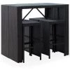 INLIFE Mobilier De Bar D'extérieur 5 Pcs Résine Tressée Et Verre Noir 1 INLIFE Mobilier De Bar D'extérieur 5 Pcs Résine Tressée Et Verre Noir -Table haute et bar Soldes 58276546 1