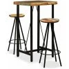 NOVA Ensemble De Table De Bar Avec Des Tabourets En Bois Massif De Récupération Brillante Divers Morceaux Ensemble De Bar 3 Pcs Bois De Récupération Massif