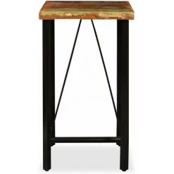 NOVA Ensemble De Table De Bar Avec Des Tabourets En Bois Massif De Récupération Brillante Divers Morceaux Ensemble De Bar 3 Pcs Bois De Récupération Massif -Table haute et bar Soldes 58515495 3