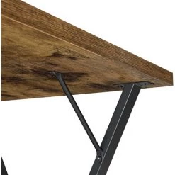 NOVA Tableau De Bar 120x60x105 Cm Plancher Rectangulaire Effet En Bois Foncé -Table haute et bar Soldes 58596971 3