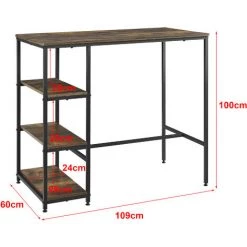 NOVA Ensemble De La Table De Bar Cucina 2 Kitchen 2 Tabourets En Bois Foncé Rustique -Table haute et bar Soldes 58597340 5