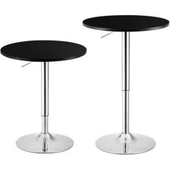 NOVA Table Ronde Haute Des Bars Pub De Cuisine Avec Base En Métal Différentes Couleurs Couleur : NOIR