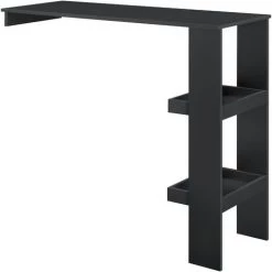 NOVA Tableau De Péninsule Murale Pour Cuisine 120x45x106 Cm 2 étagères Différentes Couleurs Couleur : Noir