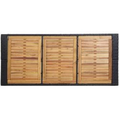 INLIFE Ensemble De Bar De Jardin 7 Pcs Et Coussins Résine Tressée Noir - Noir -Table haute et bar Soldes 58691976 5