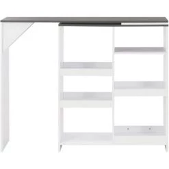 INLIFE Table De Bar Avec Tablette Amovible Blanc 138x39x110 Cm - Blanc 8 INLIFE Table De Bar Avec Tablette Amovible Blanc 138x39x110 Cm - Blanc -Table haute et bar Soldes 58692348 2
