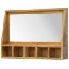 NETFURNITURE JUPENEO BOIS Massif 5 Unité Murale à Fente Avec Miroir - Marron