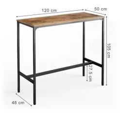Table De Bar Fyrk Table De Bistro Mange-debout Comptoir 120cm X 50 Cm Bar Vicco -Table haute et bar Soldes 59119774 3