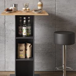 Table De Bar „Rodeo" Anthrazit/Goldkraft Avec 2 Tabourets Vicco -Table haute et bar Soldes 59119808 5