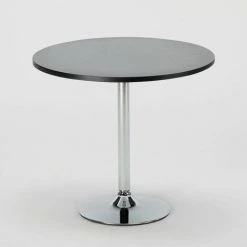 AHD AMAZING HOME DESIGN Table De Bar Noire Ou Blanche Ronde Et Carré Noir 70x70 Bistrot | Couleur De La Table: Noir - Forme De La Table: Rond -Table haute et bar Soldes 5912919 3