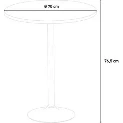 AHD AMAZING HOME DESIGN Table De Bar Noire Ou Blanche Ronde Et Carré Noir 70x70 Bistrot | Couleur De La Table: Noir - Forme De La Table: Rond -Table haute et bar Soldes 5912919 4