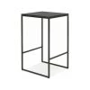M&S Table De Bar Carrée 60x102 Cm En Bois Et Métal Noir