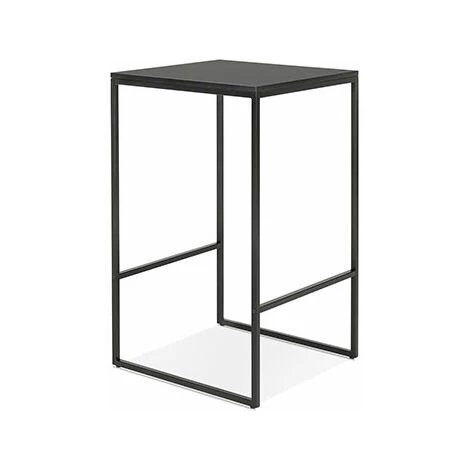 M&S Table De Bar Carrée 60x102 Cm En Bois Et Métal Noir 3 M&S Table De Bar Carrée 60x102 Cm En Bois Et Métal Noir