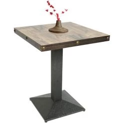 HALOYO Table Carrée à Une Jambe De 60*60*75cm -Table haute et bar Soldes 59158863 4