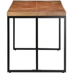 INLIFE Table à Dîner 140x70x76 Cm Bois Massif D'acacia Et De Manguier -Table haute et bar Soldes 59171373 3
