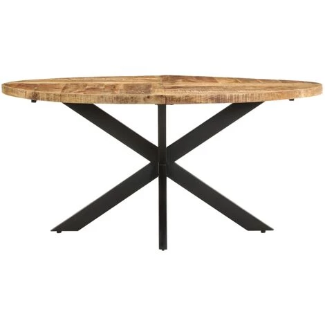INLIFE Table De Salle à Manger 160x90x75 Cm Bois De Manguier Brut - Brun 4 INLIFE Table De Salle à Manger 160x90x75 Cm Bois De Manguier Brut - Brun – Image 2