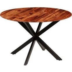 INLIFE Table De Salle à Manger Bois Massif De Sesham 120 X 77 Cm - Brun