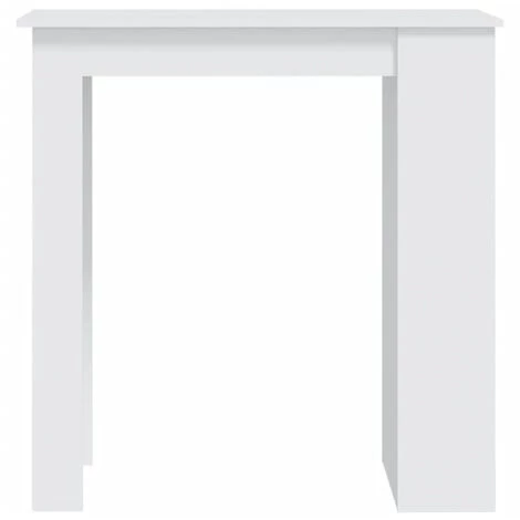 INLIFE Table De Bar Avec Rangement Blanc 102x50x103,5 Cm Aggloméré - Blanc 7 INLIFE Table De Bar Avec Rangement Blanc 102x50x103,5 Cm Aggloméré - Blanc – Image 5