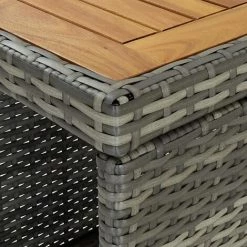 INLIFE Meuble De Bar De Jardin 5 Pcs Et Coussins Résine Tressée Gris - Gris -Table haute et bar Soldes 59173227 4