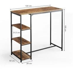 Table De Bar „Fyrk“ Vieux Bois/Noir Vicco -Table haute et bar Soldes 59175082 3