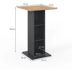 Table De Bar „Rodeo" Anthracite/Goldkraft Vicco -Table haute et bar Soldes 59175138 3