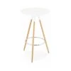 M-S Table De Bar Ronde 65 Cm En Bois Naturel Et Blanc -Table haute et bar Soldes 59203331 1