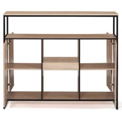 IDMARKET Meuble De Bar Avec Portes Et étagères DETROIT Design Industriel -Table haute et bar Soldes 59281496 3