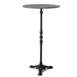 Amadeus - Table Bar Guéridon Diam: 60 Cm Noir En Marbre Et En Fonte - Multicolore