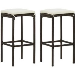 Topdeal Meuble De Bar De Jardin 3 Pcs Et Coussins Résine Tressée Marron FF3064816_FR 11 Topdeal Meuble De Bar De Jardin 3 Pcs Et Coussins Résine Tressée Marron FF3064816_FR -Table haute et bar Soldes 59652693 5