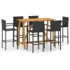 Topdeal Ensemble De Bar De Jardin 7 Pcs Noir FF3067972_FR -Table haute et bar Soldes 59652760 1