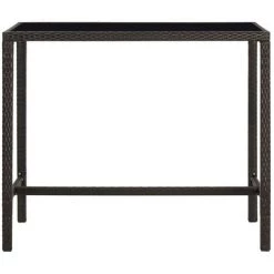 Topdeal Meuble De Bar De Jardin 9 Pcs Et Coussins Résine Tressée Marron FF3064825_FR -Table haute et bar Soldes 59652812 3