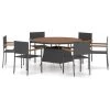 Topdeal Ensemble De Salle à Manger D'extérieur 7pcs Résine Tressée Noir FF3059367_FR 2 Topdeal Ensemble De Salle à Manger D'extérieur 7pcs Résine Tressée Noir FF3059367_FR -Table haute et bar Soldes 59653170 1