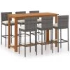 Topdeal Ensemble De Bar De Jardin Avec Coussins 7 Pcs Gris FF3068007_FR 1 Topdeal Ensemble De Bar De Jardin Avec Coussins 7 Pcs Gris FF3068007_FR -Table haute et bar Soldes 59653172 1