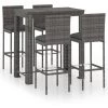 Topdeal Ensemble De Bar De Jardin 5 Pcs Et Coussins Résine Tressée Gris FF3064797_FR -Table haute et bar Soldes 59653204 1
