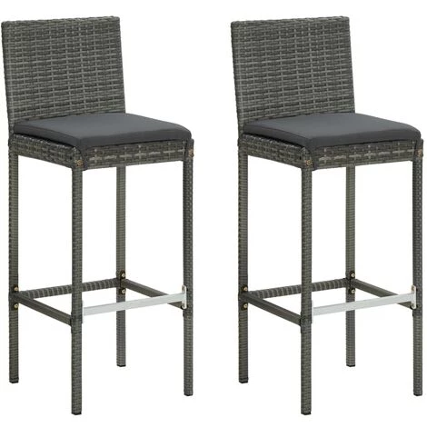 Topdeal Ensemble De Bar De Jardin 3 Pcs Et Coussins Résine Tressée Gris FF3064793_FR 4 Topdeal Ensemble De Bar De Jardin 3 Pcs Et Coussins Résine Tressée Gris FF3064793_FR – Image 2