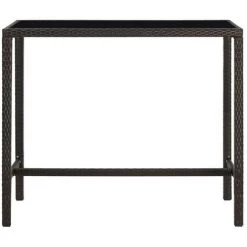 Topdeal Meuble De Bar De Jardin 7 Pcs Et Coussins Résine Tressée Marron FF3064822_FR -Table haute et bar Soldes 59653665 3